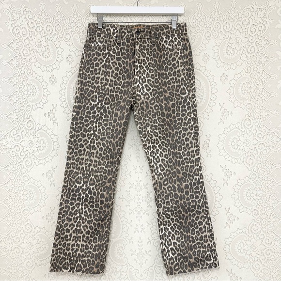 Joe's Jeans Women's The Callie High-Waist Crop Bootcut Pants Amur Leopard Print - Picture 7 of 12